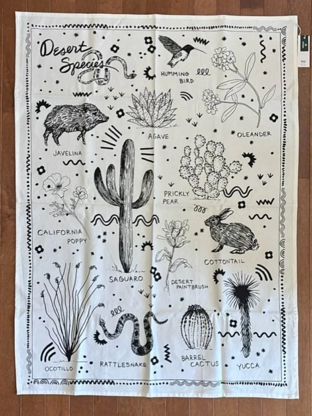 Urban Outfitters Desert Species Reference Chart Wall Tapestry Boho Dorm Decor